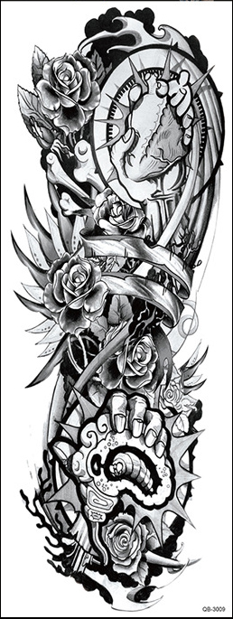 OBS! SE STORLEK! Tillfällig Tatuering - 46x17cm hjärtan