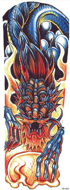 OBS! SE STORLEK! Tillfällig Tatuering - 46x17cm drake