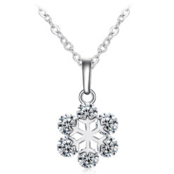 Vackert halsband - silver snöflinga m strass