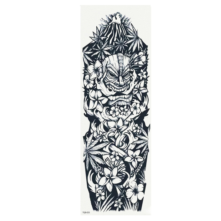 OBS! SE STORLEK! Tillfällig Tatuering - 46x17cm vulkan / mask