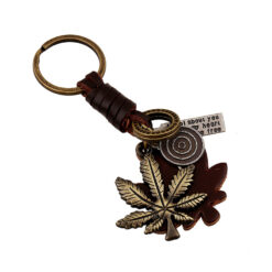 Vacker nyckelring i Steampunk-stil - cannabisplanta