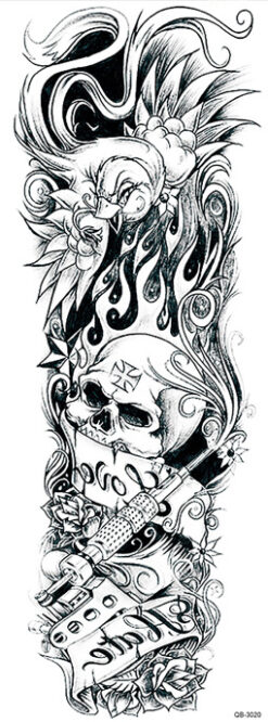 OBS! SE STORLEK! Tillfällig Tatuering - 46x17cm love hate
