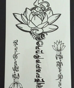 Tillfällig Tatuering 19 x 12 cm - Lotus