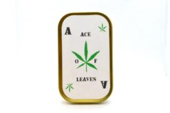 Tobaks ask med ACE LEAVES motiv