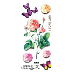 Tillfällig Tatuering 19 x 9cm - Blommor, I love you