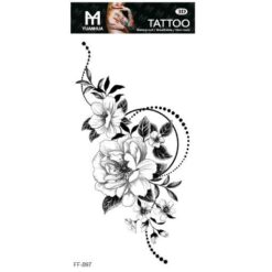 Tillfällig Tatuering 19 x 9cm - Blombunt med kulor