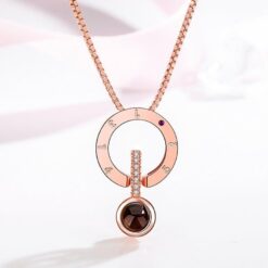 Rose guldfärgat halsband med kedja och strass