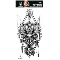 Tillfällig Tatuering 19 x 9cm - Udda svartvitt motiv