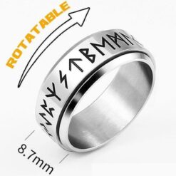 Ring - Nordisk Mytologi - Anti-stress - Runor - Rostfritt stål - Hög kvalite