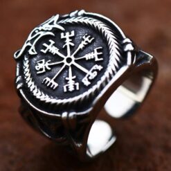 Ring - Nordisk Mytologi - Vegvisir - Rostfritt stål - Hög kvalite