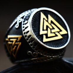 Ring - Nordisk Mytologi - Valknut - Rostfritt stål - Hög kvalite