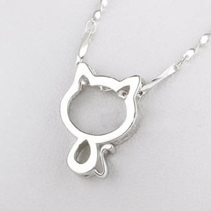 Silverfärgat katt halsband med kedja