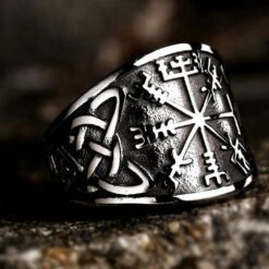 Ring - Nordisk Mytologi - Vegvisir - Rostfritt stål - Hög kvalite