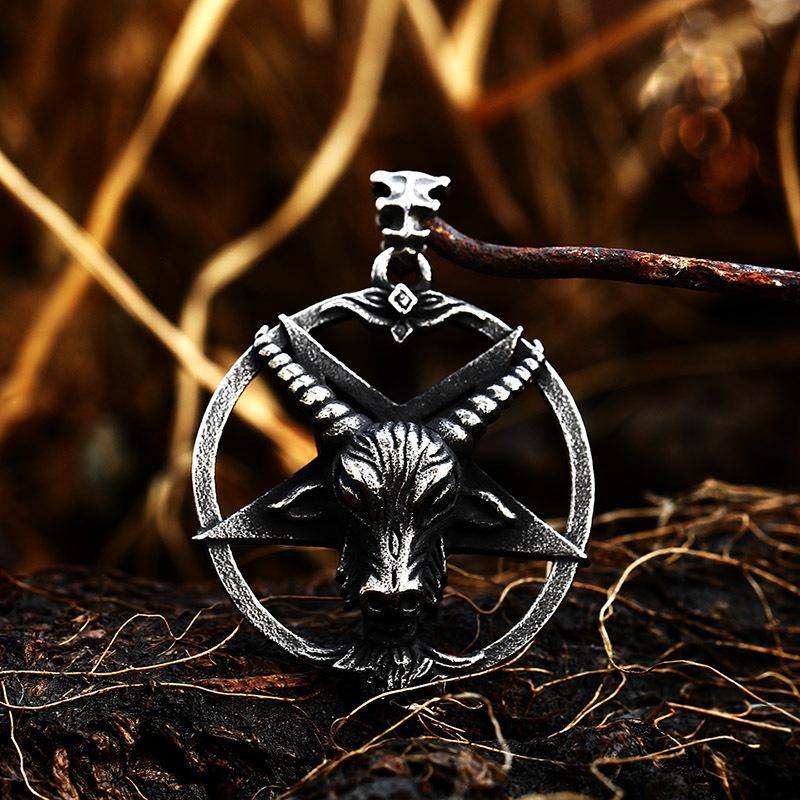 Halsband - Nordisk mytologi - Pentagram med gethuvud