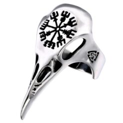 Ring - Nordisk mytologi - Fågelhuvud med Vegvisir