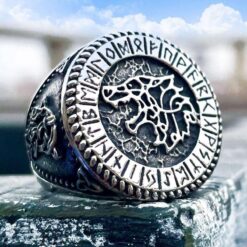 Ring - Nordisk Mytologi - Fenrir med runor