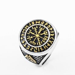 Ring - Nordisk Mytologi - Vegvisir guld