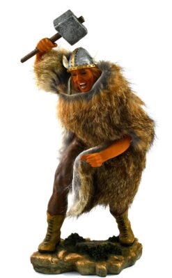 Viking krigare handmålad figur Hammare