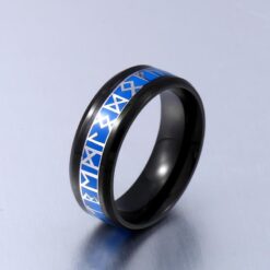 Ring - Nordisk mytologi - Runor Blå / Svart
