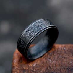 Ring - Nordisk Mytologi - Valknutar antik svart