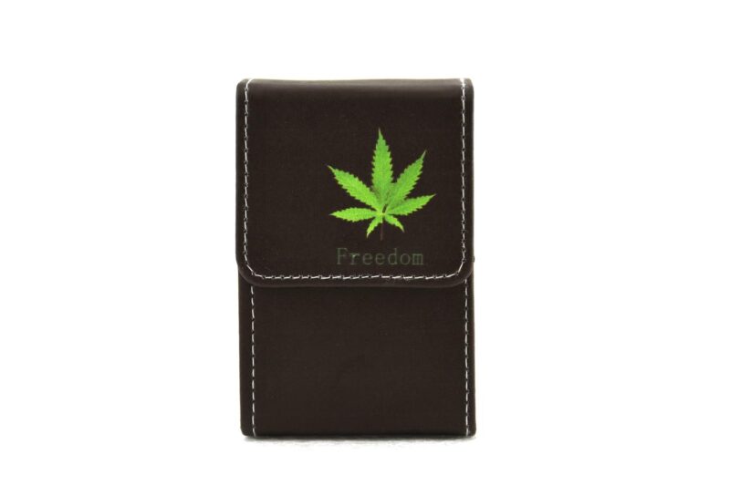 Belt Cigarette case - Mörk brun löv