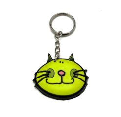 Nyckelring med sött färglad katt