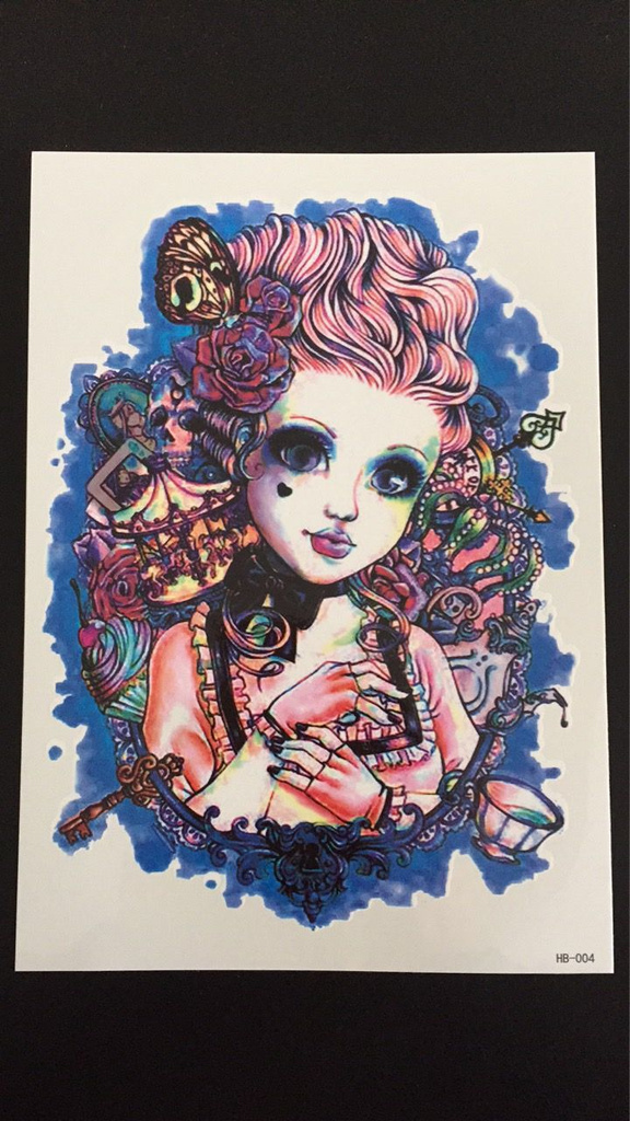 Tillfällig Tatuering 21 x 15cm - docka