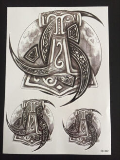 Tillfällig Tatuering 21 x 15cm - Mjölner