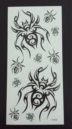 Tillfällig Tatuering 19 x 9cm - tribaler spindlar