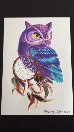 Tillfällig Tatuering 21 x 15cm - Psychedelic Owl
