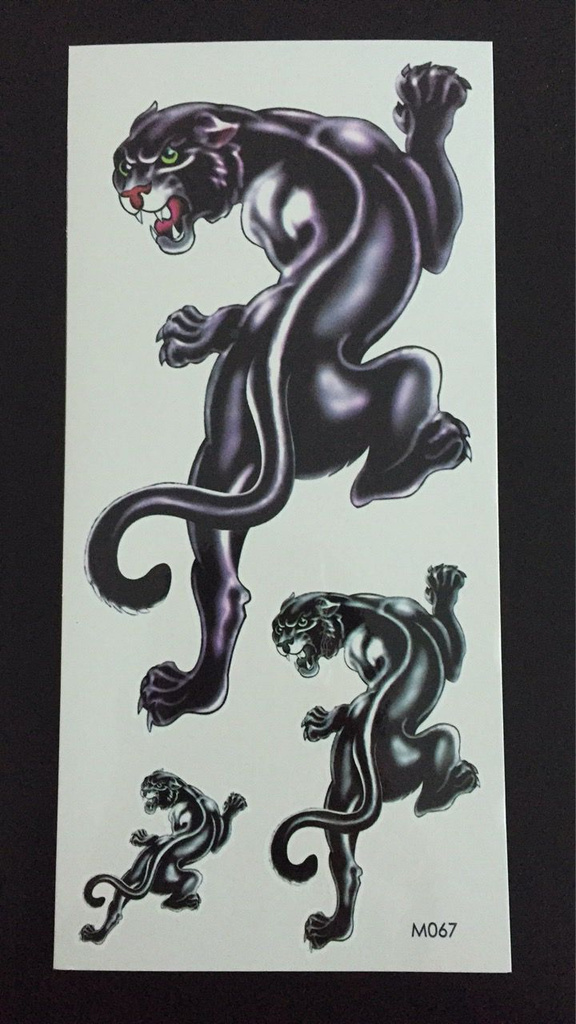 Tillfällig Tatuering 19 x 9cm - pantrar