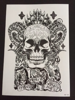 Tillfällig Tatuering 21 x 15cm - satanic scull