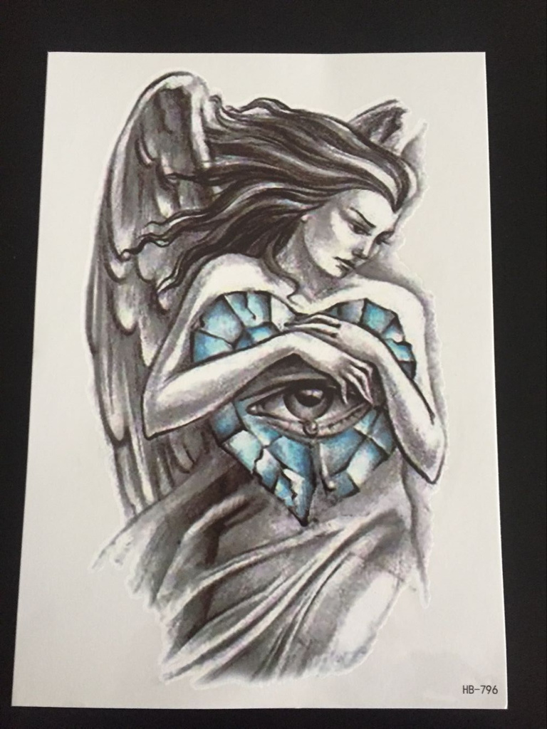 Tillfällig Tatuering 21 x 15cm - Angel