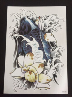 Tillfällig Tatuering 21 x 15cm -Koi Fish & Lotus