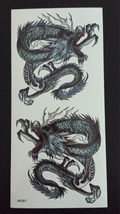 Tillfällig Tatuering 19 x 9cm - drake x 2
