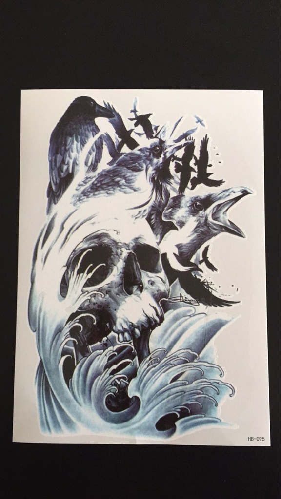 Tillfällig Tatuering 21 x 15cm - Sea Skull