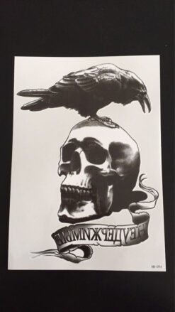 Tillfällig Tatuering 21 x 15cm - Raven Skull
