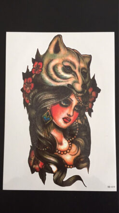 Tillfällig Tatuering 21 x 15cm - Native american wolf girl