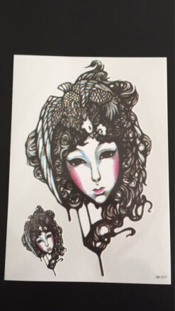 Tillfällig Tatuering 21 x 15cm - goth girl