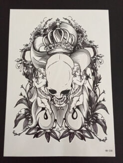 Tillfällig Tatuering 21 x 15cm - dödskalle keruber