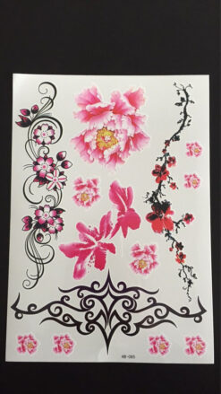 Tillfällig Tatuering 21 x 15cm - Blommor