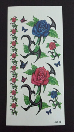 Tillfällig Tatuering 19 x 9cm - rosor