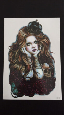 Tillfällig Tatuering 21 x 15cm - Goth girl
