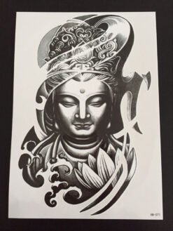 Tillfällig Tatuering 21 x 15cm - Spiritual Black & Grey