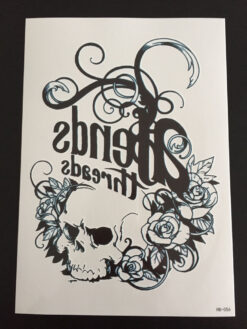 Tillfällig Tatuering 21 x 15cm - Skull & Roses