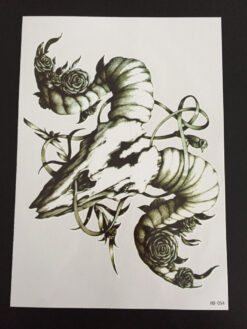 Tillfällig Tatuering 21 x 15cm - Bullhorn & Roses
