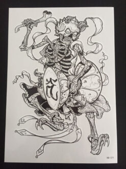 Tillfällig Tatuering 21 x 15cm - trummande skelette