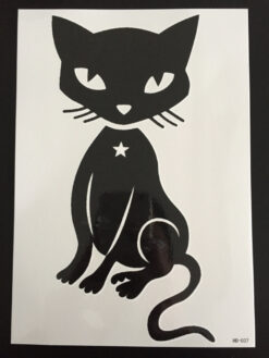 Tillfällig Tatuering 21 x 15cm - svart katt