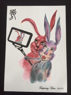 Tillfällig Tatuering 21 x 15cm - Selfie Rabbits