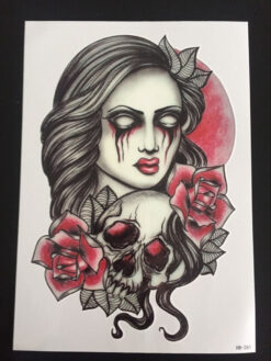 Tillfällig Tatuering 21 x 15cm - zombie girl